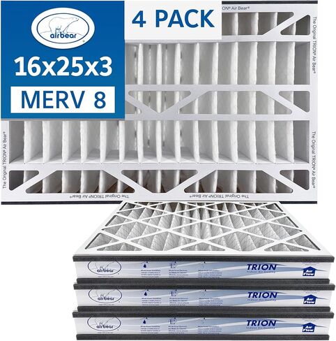 16x25x3 فلتر هواء TRION Air Bear Cub مطوي HVAC MERV 8 (4 عبوات) (الحجم الفعلي: 15.75 × 24.75 × 3.06 بوصة) in Kuwait