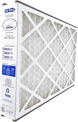 16x25x3 فلتر هواء TRION Air Bear Cub مطوي HVAC MERV 8 (4 عبوات) (الحجم الفعلي: 15.75 × 24.75 × 3.06 بوصة) in Kuwait