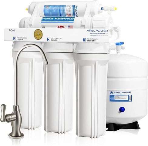 APEC Water Systems Ultimate RO-Hi Top Tier، معتمد عالي الإخراج، تدفق سريع، نظام تصفية مياه الشرب بالتناضح العكسي الآمن للغاية in Kuwait