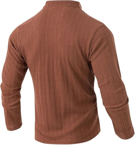 قمصان Henley للرجال بأكمام طويلة وأزرار كاجوال ورقبة على شكل حرف V، وخفيفة الوزن، وقمصان علوية أساسية ناعمة in Kuwait
