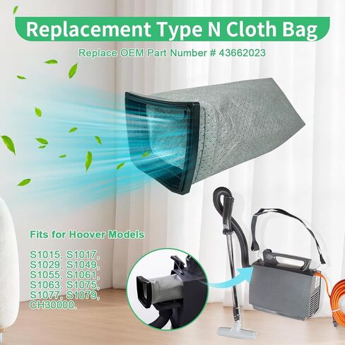 6 Pack CH3000 Cloth Filter Bags Replacement for Hoover Porta Power Swingette S1015 S1029 CH30000 Commercial Canister Vacuum Cleaner in Saudi Arabia