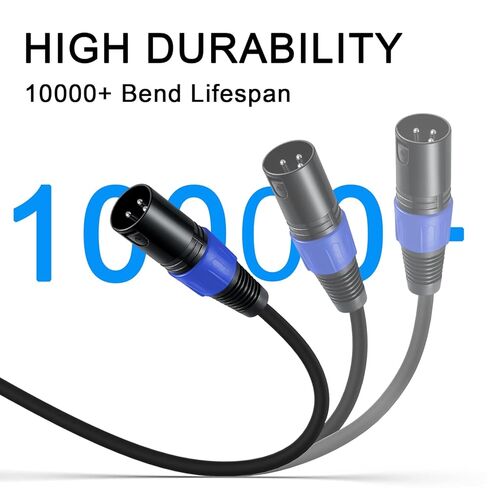 3.3FT-1 حزمة 3.5 ملم TRS إلى 2 كابل XLR، أسود، غير متوازن 1/8 TRS ذكر إلى ثنائي XLR ذكر، كابل تقسيم Y، 3 دبابيس، موصلات نحاسية مطلية ومطلية للهواتف الذكية in Kuwait