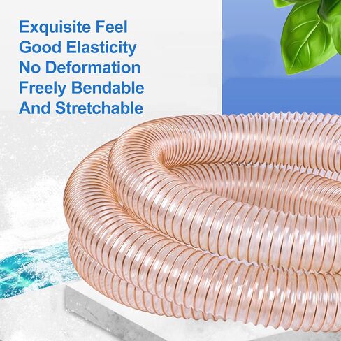 Industrial Air Duct PU Polyurethane Pipe Clear Metal Flexible Ducting Hose 1M All-Season Softness Inner Diameter 75MM Telescopic Tube,Wall Thickness 2mm in Saudi Arabia
