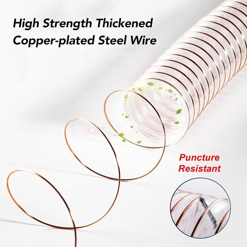PU Polyurethane Ducting Flexible Hose Inner Diameter 125MM Pipe Air Duct Length 39.4In Tube for Engraving Machine Vacuum,Wall Thickness 2mm in Saudi Arabia