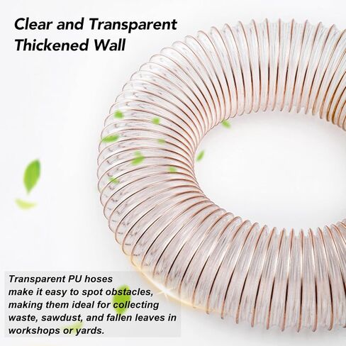 PU Polyurethane Ducting Flexible Hose Inner Diameter 110MM Air Duct with Copper-Plated Steel Wire, 1 Meter, Ideal for Woodworking,Wall Thickness 0.93mm in Kuwait