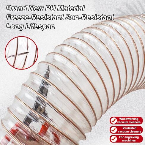 Industrial Air Duct PU Transparent Polyurethane Pipe Flexible Ducting Hose 1M Inner Diameter 225MM Free Expansion for Tubeoil Depots,Wall Thickness 1.2mm in Saudi Arabia