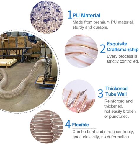 Industrial Air Duct PU Transparent Polyurethane Pipe Flexible Ducting Hose 1M Inner Diameter 225MM Free Expansion for Tubeoil Depots,Wall Thickness 1.2mm in Saudi Arabia