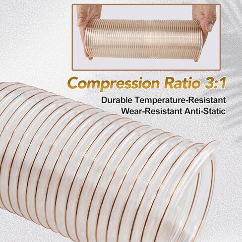 PU Polyurethane Pipe Flexible Ducting Wind Hose Length 1M Inner Diameter 100MM Air Duct Durable Suction Or Feeding of Small Particles,Wall Thickness 0.63mm in Saudi Arabia