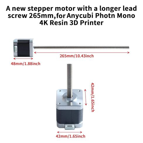 FYSETC Replacement Motor for Photon Mono 4K - 42-48mm Stepper Motor with Leadscrew 265mm/10.4inch: 1.5A 2 Phase 3.45V 1.8¡ã Step Angle T8 LeadScrew Stepping for Z Axis Resin 3D Printer Accessories in Saudi Arabia