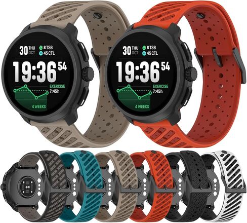 MOTONG متوافق مع حزام بديل Suunto Race 2 - حزام معصم من السيليكون البديل 22 مم متوافق مع Suunto Race 2 / Run/Race S (أسود) in Kuwait