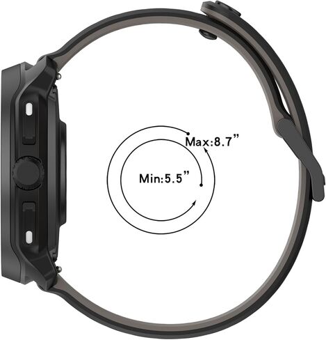 MOTONG متوافق مع حزام بديل Suunto Race 2 - حزام معصم من السيليكون البديل 22 مم متوافق مع Suunto Race 2 / Run/Race S (أسود) in Kuwait