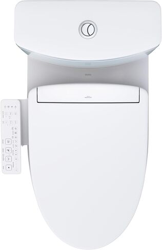 TOTO® WASHLET+® Aquia IV قطعتان ممدودتان مزدوجتان 1.28 و0.9 GPF مرحاض ومقعد بيديت WASHLET S2، قطن أبيض - MW4463346CEMGN#01 in Kuwait