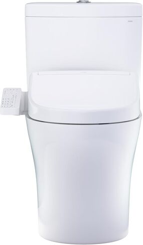 TOTO® WASHLET+® Aquia IV قطعتان ممدودتان مزدوجتان 1.28 و0.9 GPF مرحاض ومقعد بيديت WASHLET S2، قطن أبيض - MW4463346CEMGN#01 in Kuwait