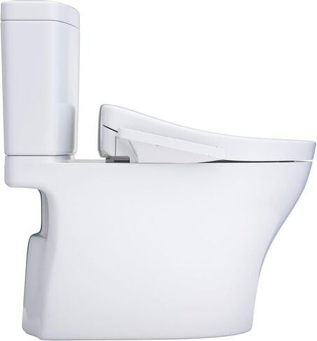 TOTO® WASHLET+® Aquia IV قطعتان ممدودتان مزدوجتان 1.28 و0.9 GPF مرحاض ومقعد بيديت WASHLET S2، قطن أبيض - MW4463346CEMGN#01 in Kuwait