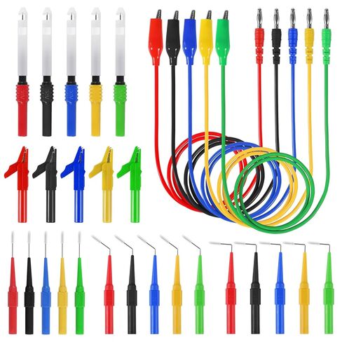 30pcs Back Probe Kit Banana Plug to Copper Alligator Clips Automotive Test Leads Set, Insulation Wire Piercing Probes, Back Probe Pins Test Wires for Car Repairing Diagnostic Circuit Testing in Saudi Arabia