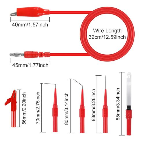 30pcs Back Probe Kit Banana Plug to Copper Alligator Clips Automotive Test Leads Set, Insulation Wire Piercing Probes, Back Probe Pins Test Wires for Car Repairing Diagnostic Circuit Testing in Saudi Arabia