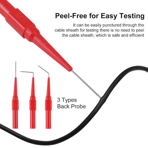 30pcs Back Probe Kit Banana Plug to Copper Alligator Clips Automotive Test Leads Set, Insulation Wire Piercing Probes, Back Probe Pins Test Wires for Car Repairing Diagnostic Circuit Testing in Saudi Arabia