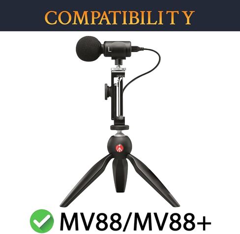 SOULWIT 6 قطع ميكروفونات بوب فلتر لـ Shure MV88+ ستيريو USB، غطاء ميكروفون واقٍ من إسفنج الزجاج الأمامي - أسود in Saudi Arabia