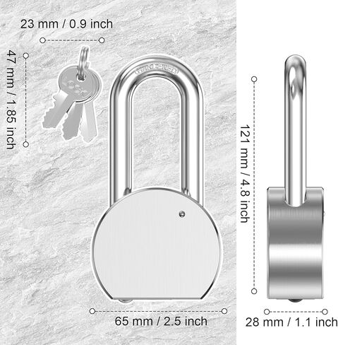 4 Pack 2.5 Inch(65mm) Heavy Duty Solid Steel Keyed Alike Padlocks,Chrome Plated Long Hardened Steel Shackle High Security Padlock for Gates,Storage,Toolboxes in Saudi Arabia
