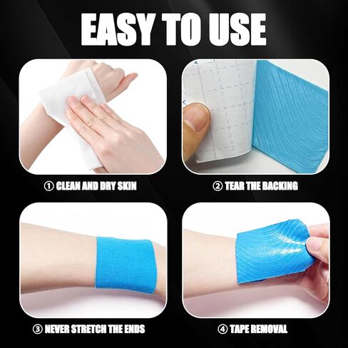 Extra Wide Kinesiology Tape Precut Strips, (4" x 10",10Pcs) Waterproof Breathable Latex Free Tape for Ankle Wrists Knees Elastic Running Tennis Swimming Football Sports Activities Tapes (Flesh) in Saudi Arabia
