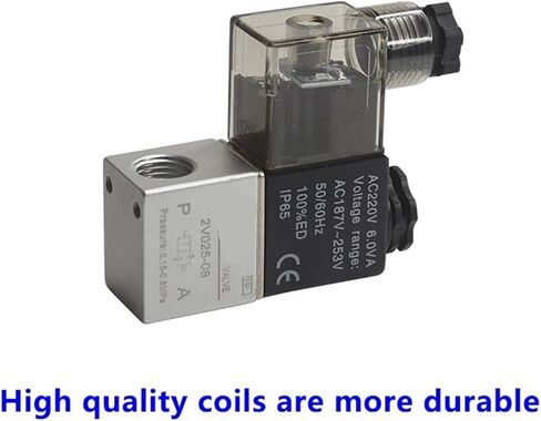 2V025-08 Dc12v 24v 220v Pneumatic Air Solenoid Valve 2 Position 2-Port Normally Closed Magnetic 1Pcs(12mm hose pipe) in Saudi Arabia