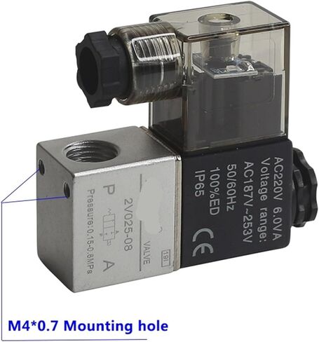 2V025-08 Dc12v 24v 220v Pneumatic Air Solenoid Valve 2 Position 2-Port Normally Closed Magnetic 1Pcs(12mm hose pipe) in Saudi Arabia