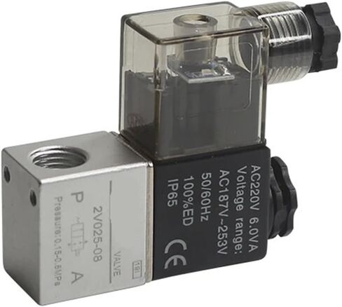 2V025-08 Dc12v 24v 220v Pneumatic Air Solenoid Valve 2 Position 2-Port Normally Closed Magnetic 1Pcs(12mm hose pipe) in Saudi Arabia