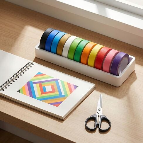 شريط لاصق ملون من تافيرا بعرض 2.54 سم، 12 لفة شريط رسام ملون لفن DIY، ووضع العلامات، وديكور الفصل الدراسي، واستخدام المنزل والمكتب، إجمالي 300 ياردة in Saudi Arabia