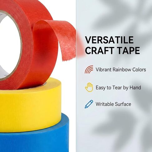 شريط لاصق ملون من تافيرا بعرض 2.54 سم، 12 لفة شريط رسام ملون لفن DIY، ووضع العلامات، وديكور الفصل الدراسي، واستخدام المنزل والمكتب، إجمالي 300 ياردة in Saudi Arabia