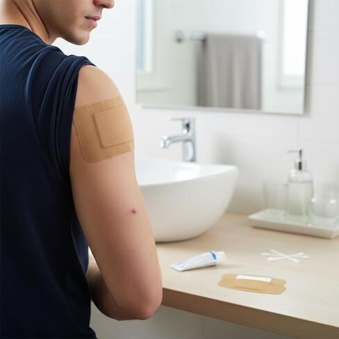 20Pcs Extra Large Adhesive Bandages Fabric Bandages 5" x 3", 6" x 3" with Non-Stick Pad Flexible Painless Removal for Wound Care and First Aid, Latex-Free 2 Shapes in Saudi Arabia