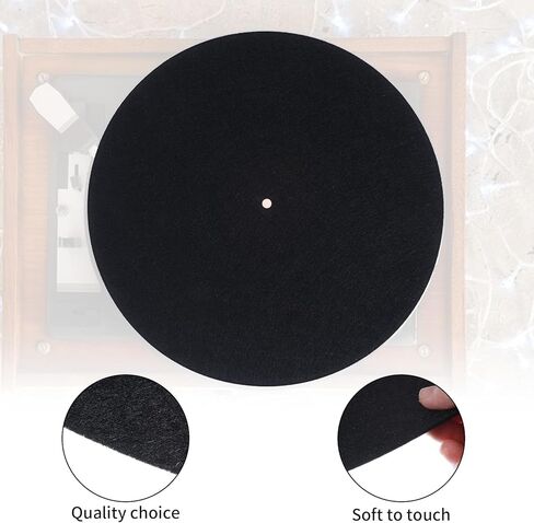2Pcs Record Player Mat 12in Turntable Platter Mat Anti-Slip & Anti-Static Slipmats for Vinyl Turntable, Black Protective Record Player Slip Mats for Home Use in Saudi Arabia