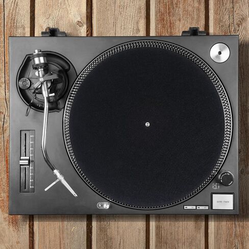 2Pcs Record Player Mat 12in Turntable Platter Mat Anti-Slip & Anti-Static Slipmats for Vinyl Turntable, Black Protective Record Player Slip Mats for Home Use in Saudi Arabia
