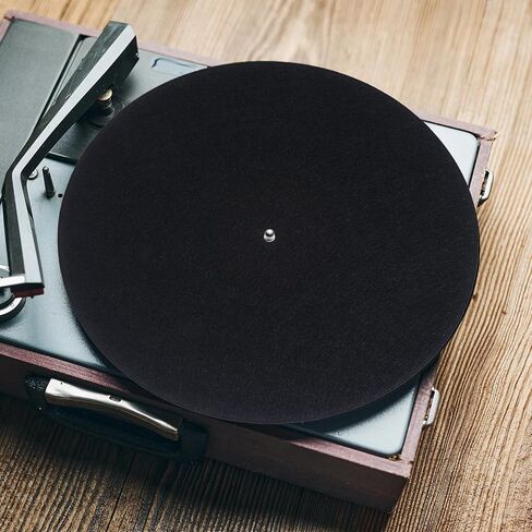 2Pcs Record Player Mat 12in Turntable Platter Mat Anti-Slip & Anti-Static Slipmats for Vinyl Turntable, Black Protective Record Player Slip Mats for Home Use in Saudi Arabia