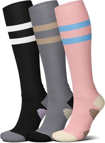 Iseasoo 4 Pairs Compression Socks for Women Circulation-Best Support for Nurses,Running,Athletic,Travel in Saudi Arabia