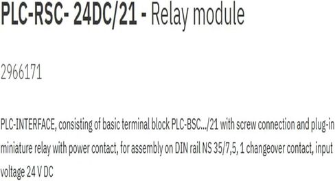 2966171 PLC-RSC- 24DC/21 Relay Module 1 Changeover Contact Input Voltage 24 V DC in Saudi Arabia