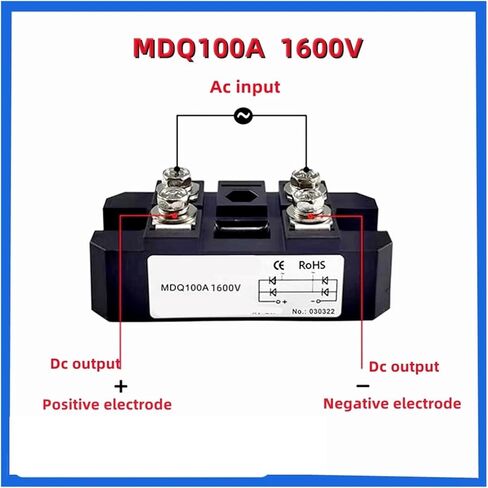 100A MDQ100A-12V 24V 36V 48V 60V 220V 600V 800V 1000V 1200V 1600V MDQ100A Single-Phase Rectifier Bridge AC-DC Module 100Amp 160(MDQ100A 800V) in Saudi Arabia