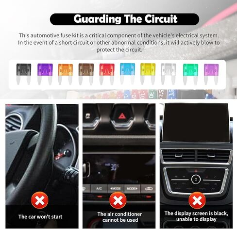 120PCS Car Fuses Assortment Kit with Fuse Tester/Puller,Essential Car Mini Fuse Kit Includes 35A/30A/25A/20A/15A/10A/7.5A/5A/3A/2A,Professional Automotive Fuses Cars Accessories in Saudi Arabia