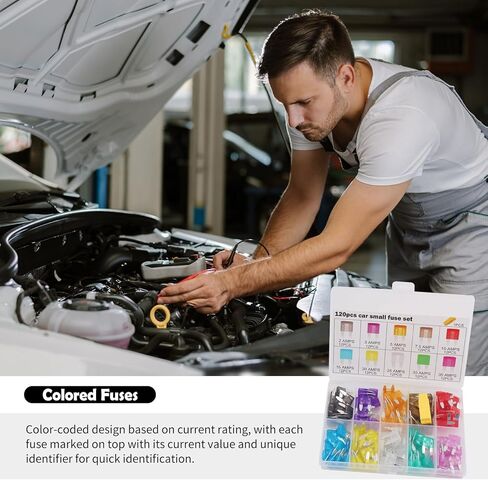 120PCS Car Fuses Assortment Kit with Fuse Tester/Puller,Essential Car Mini Fuse Kit Includes 35A/30A/25A/20A/15A/10A/7.5A/5A/3A/2A,Professional Automotive Fuses Cars Accessories in Saudi Arabia