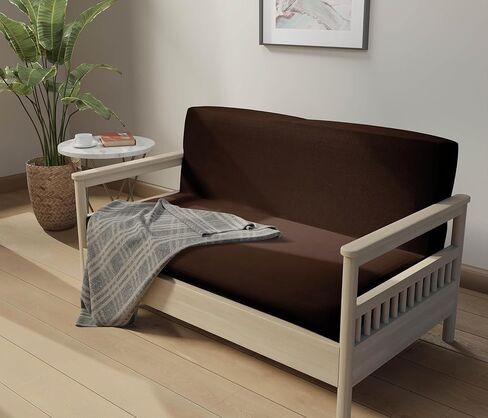 أغطية LANE LINEN Futon بالحجم الكامل، أغطية منزلقة من القطن بنسبة 100%، غطاء مرتبة كامل الحجم لسرير أريكة الفوتون، غطاء أريكة قابل للطي بدون ذراع، غطاء أريكة بسحاب - أزرق مخضر in Kuwait