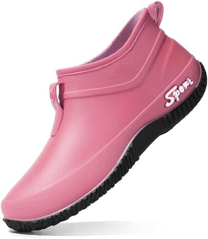 Women Rain Boots Waterproof Ankle Boots with Anti-Slip Sole Outdoor Slip-On Garden Shoes for Kitchen & Outdoor, Rain Shoes in Saudi Arabia