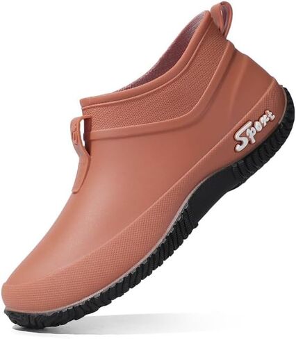 Women Rain Boots Waterproof Ankle Boots with Anti-Slip Sole Outdoor Slip-On Garden Shoes for Kitchen & Outdoor, Rain Shoes in Saudi Arabia