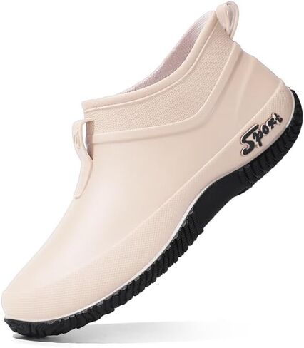 Women Rain Boots Waterproof Ankle Boots with Anti-Slip Sole Outdoor Slip-On Garden Shoes for Kitchen & Outdoor, Rain Shoes in Saudi Arabia