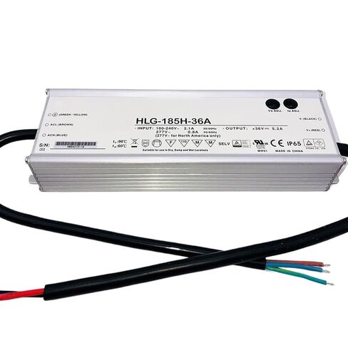 HLG-185H-36A 185W 36V5.2A مصدر طاقة مقاوم للماء لمصباح الشارع LED in Saudi Arabia