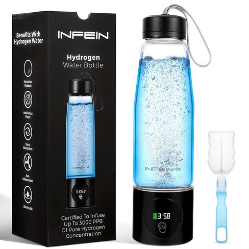 Hydrogen Water Bottle, 3000PPB Portable Hydrogen Water Ionizer Machine, Rechargeable Hydrogen Water Bottle Generator,with SPE & PEM, Hydrogen Water Cup for Exercise, Travel, Home, Office -Black in Saudi Arabia