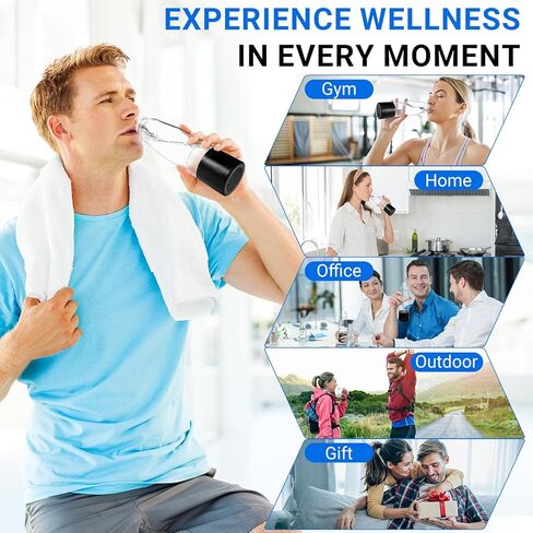 Hydrogen Water Bottle, 3000PPB Portable Hydrogen Water Ionizer Machine, Rechargeable Hydrogen Water Bottle Generator,with SPE & PEM, Hydrogen Water Cup for Exercise, Travel, Home, Office -Black in Saudi Arabia