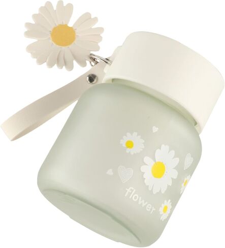 Milk Juice Cute Water Bottle for Women Portable Kawaii Little Daisy Frosted Glass Water Bottle 350ml Transparent Water Cup Glass Bottles in Saudi Arabia