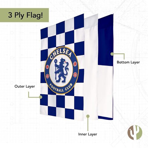 علم حديقة Desert Cactus Chelsea FC - لافتة كرة القدم لندن بلو ليونز مقاس 19 × 12 بوصة، للعرض والمناسبات الخارجية (علم الحديقة D) in Saudi Arabia