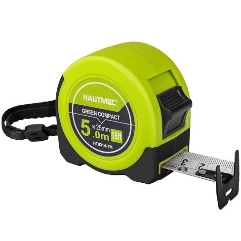 Hautmec Pro Tape قياس 16 قدمًا مع الكسور 1/8 ، شريط قياس مضغوط قابل للسحب باستخدام شريط الإمبراطوري والمقياس ذو الوجهين المزدوج ، HT0314-TM in Kuwait