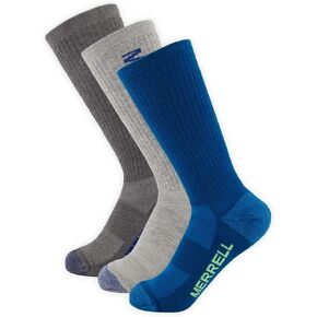Merrell Unisex's 3-pack Trekker Outdoor Crew Socks, Full Cushion Wool Blend Hiker Multi-Pack in Kuwait
