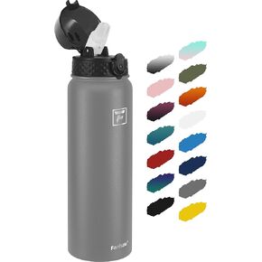 Fanhaw 40 oz Insulated Stainless Steel Water Bottle with Straw Lid, Leakproof Extra-Large Sports Bottle for Men & Women (Green Blue) in Saudi Arabia